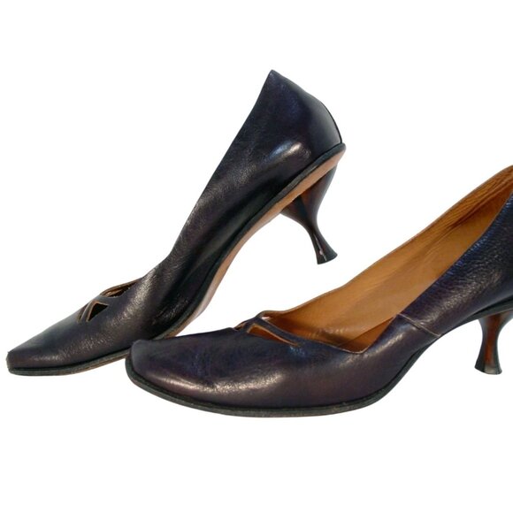 CYDWOQ Handmade Vintage Mary Jane Kitten Heel Pumps 37.5/7.5 - Made in USA - Picture 3 of 10
